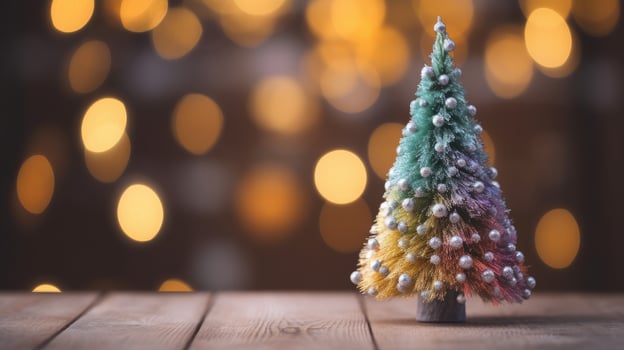 Christmas tree decoration on wooden background. . photo
