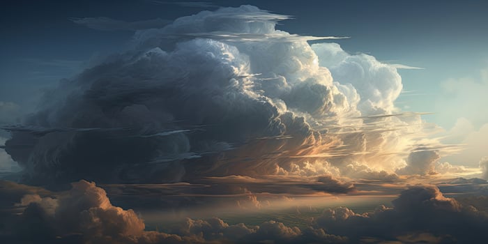Storm clouds gather over a road that leads into the distance, creating a very dramatic landscape. . photo