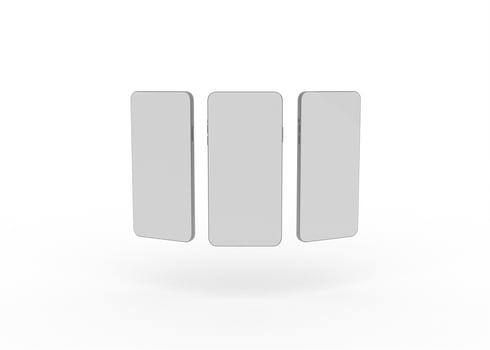 3D Rendering screen mockup with mobile app presentation photo