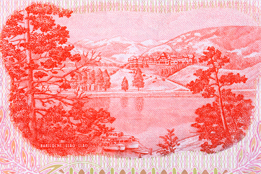 Scene of Bariloche Llao Llao from Argentinian money photo