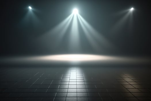 illustration of spotlight lighting up an empty dance floor photo
