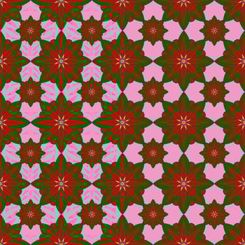 beautiful seamless pattern with flowers illustration background photo
