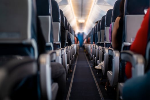 Background of airplane seats photo