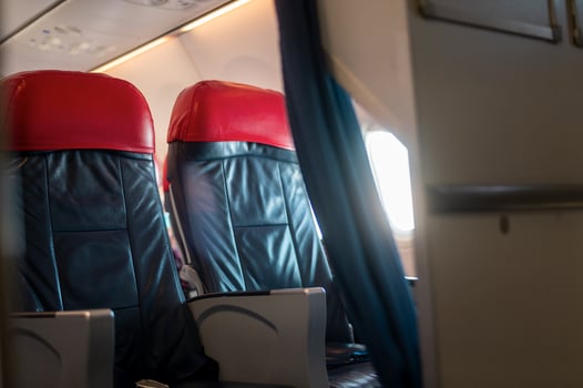 Background of airplane seats photo