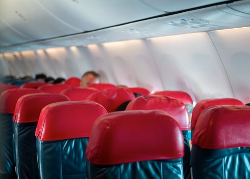 Background of airplane seats photo