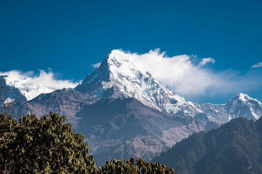 Beautiful view of Annapurna mountain range , Nepal photo