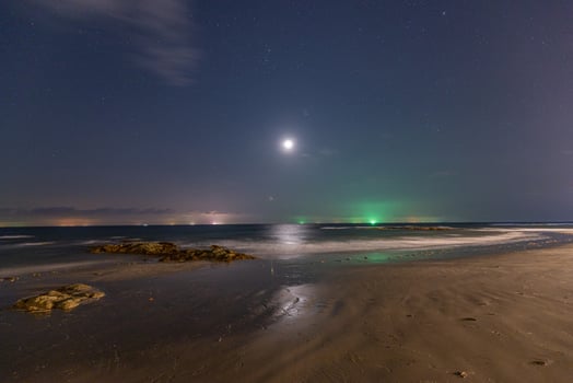 Night shot from Natai beach in Thailand with long exposure photo
