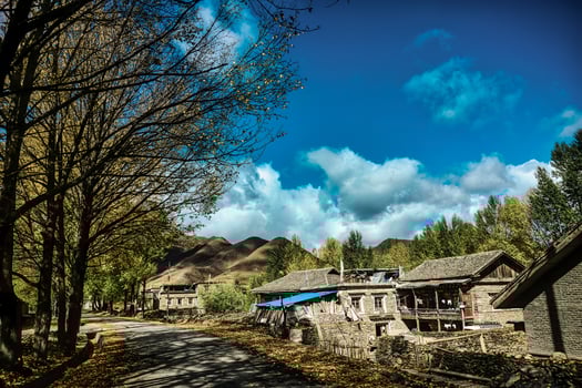 Spectacular scenery in the high mountains of western Sichuan, China, with different seasons photo