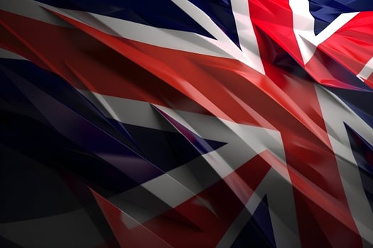 British flag in different designs, retro, futuristic, mosaic, abstract, cosmic, paper cut, Acrylic Pouring Swipe. Flag on farce and space cosmos photo