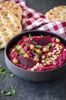 Beet root hummus photo