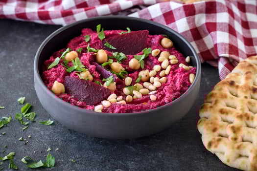 Beet root hummus photo
