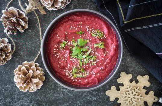 Beet root hummus photo