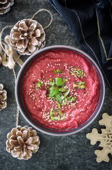 Beet root hummus photo