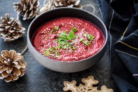 Beet root hummus photo