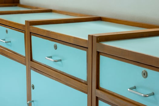 Close up of Wooden Chest of Drawers photo
