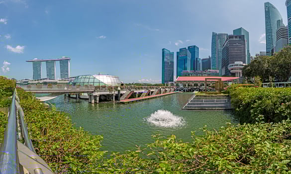 View over Marina Bay in Singapore at daytime photo
