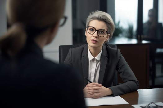 Job interview scene of job recruitment photo realism created with AI tools