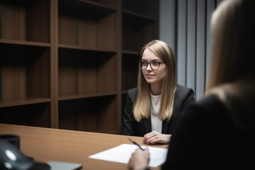 Job interview scene of job recruitment photo realism created with AI tools
