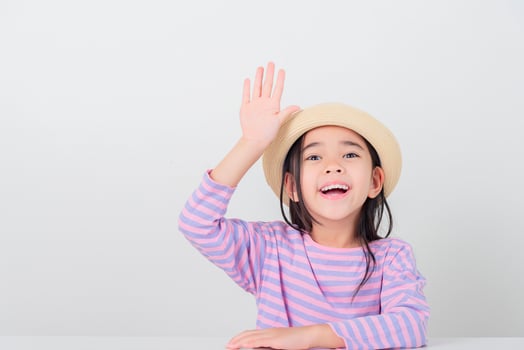 Image of Asian child posing on white  background photo