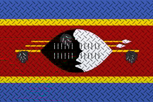 3D Flag of Eswatini on a metal photo