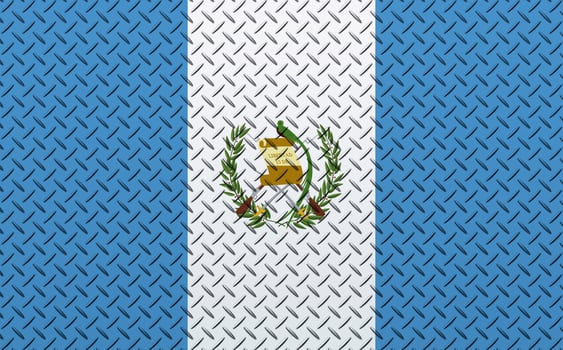 3D Flag of Guatemala on a metal photo