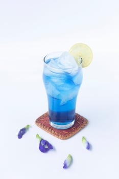 blue tea from clitoria ternatea or butterfly pea flower photo