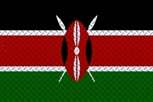 3D Flag of Kenya on a metal photo