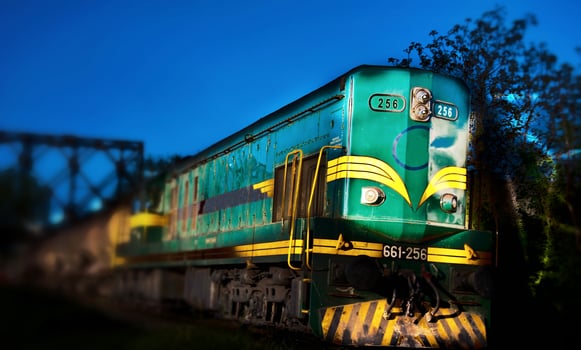 Night train in move photo