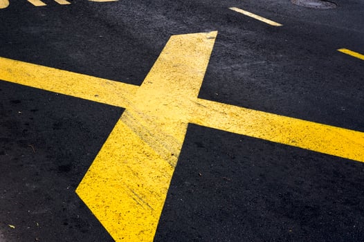 X sign on the road photo