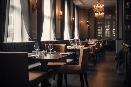 Luxury restaurant with tables ready. photo