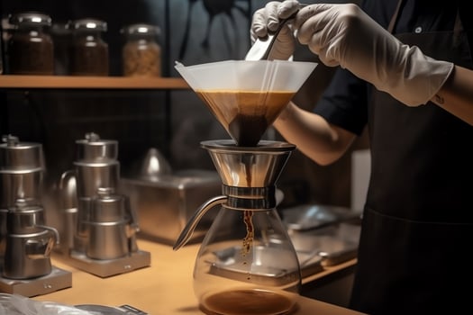 Professional coffee extraction. photo