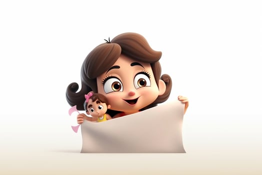 Happy mother day, mother with child 3d illustration on isolated background photo