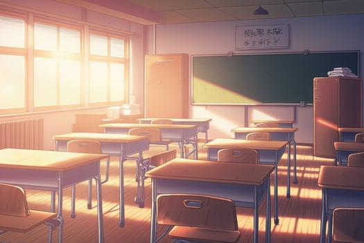 anime japan school class room photo