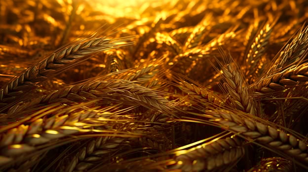 golden rye field from up close, molecular art, 3D, argentic grain, Ultra, HD, generat ai photo