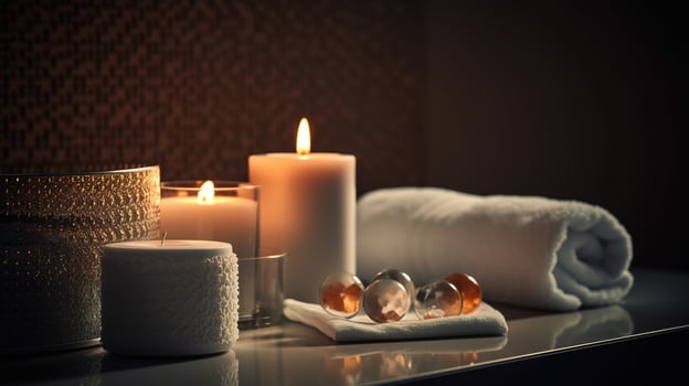 Spa products in spa center. photo