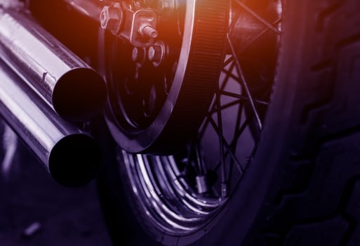 pair of exhaust chrome pipes photo