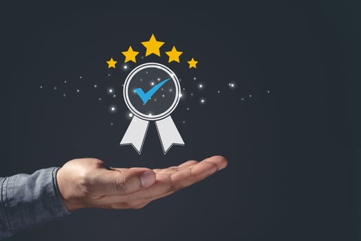Infographics and icons rating form customer satisfaction level photo