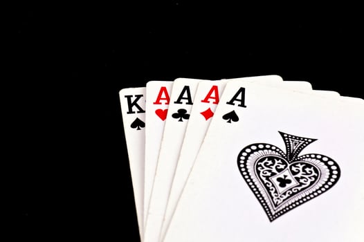 Ace cards closeup photo
