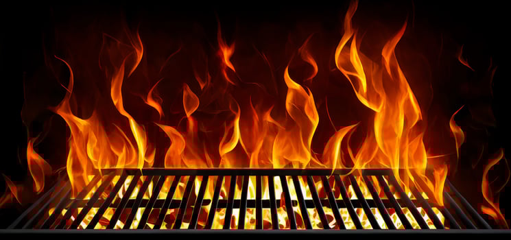 The hot grill and flame with photo