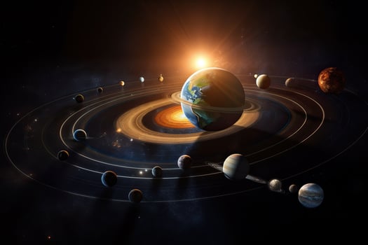 Planet Earth and the solar system, space study and research. photo