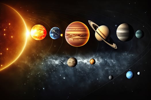 Planet Earth and the solar system, space study and research. photo
