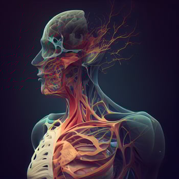 Human Anatomy with Nervous System Nervous System, Image photo