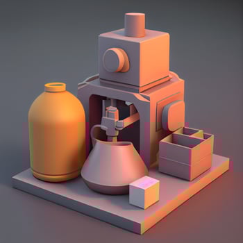 Coffee maker. 3D illustration. 3D rendering., Image photo