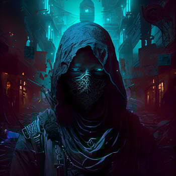 Horror scene with a woman in the old city. 3d rendering, Image photo