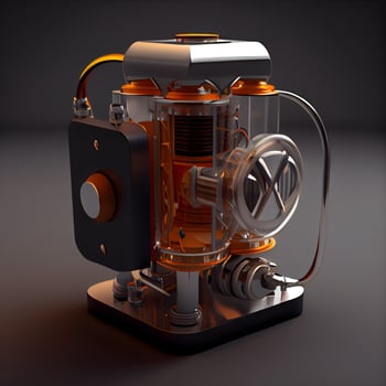 3d rendering of an old movie projector on a black background., Image photo