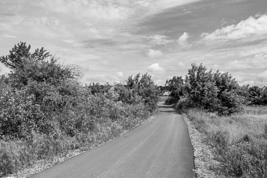 Beautiful empty asphalt road in countryside on light background photo