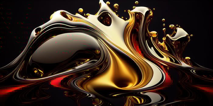 cool flow of abstract liquid steel . photo
