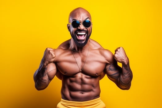 Portrait of a handsome muscular man photo