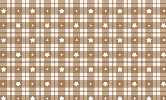 Brown Star Checkered Pattern Background photo