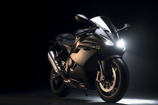 Black sport bike. Illustration photo